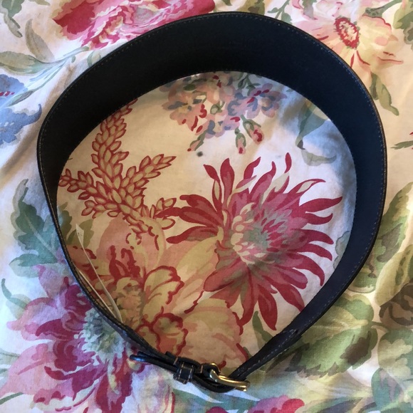 Vtg Y2K ANN TAYLOR LOFT Size Medium Dual Buckle Belt LEATHER Dual Buckle Brass - Picture 8 of 16